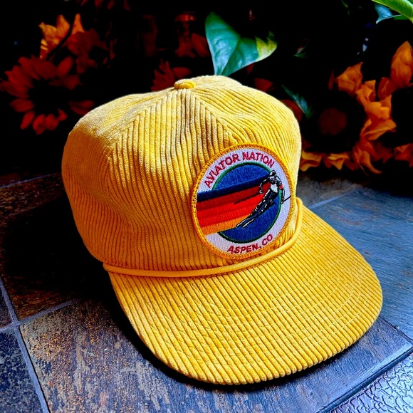 Aviator Nation Accessories - Aviator Nation Aspen Cap in Gold/Yellow Corduroy